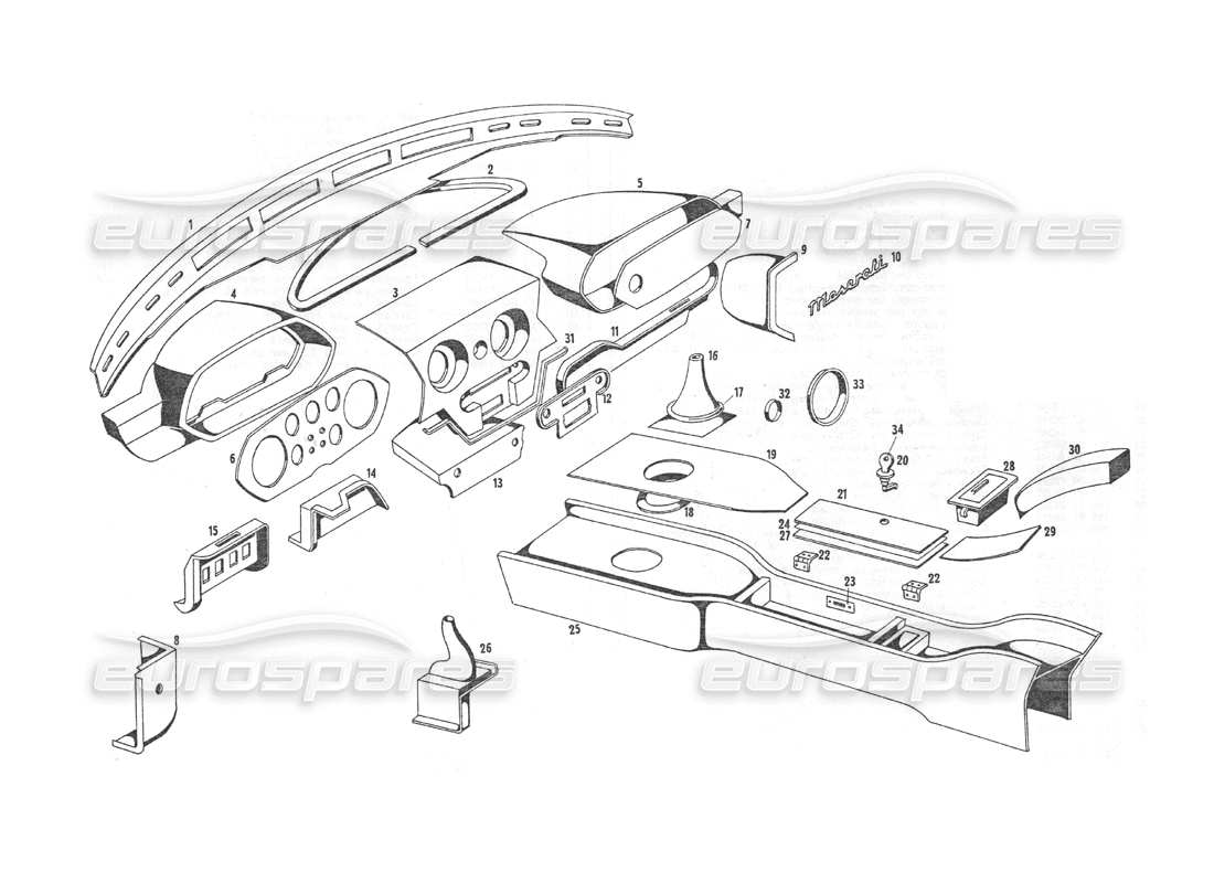 maserati indy 4.2 tapicería interna diagrama de piezas