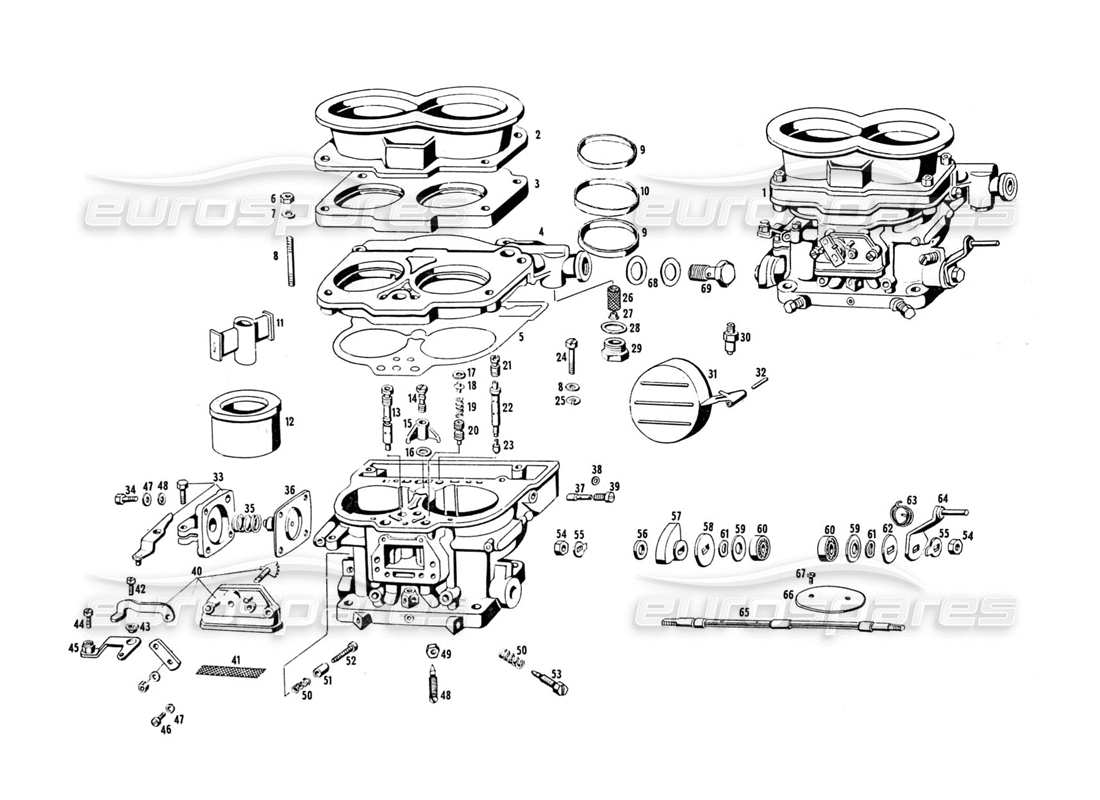 maserati indy 4.2 carburador diagrama de piezas