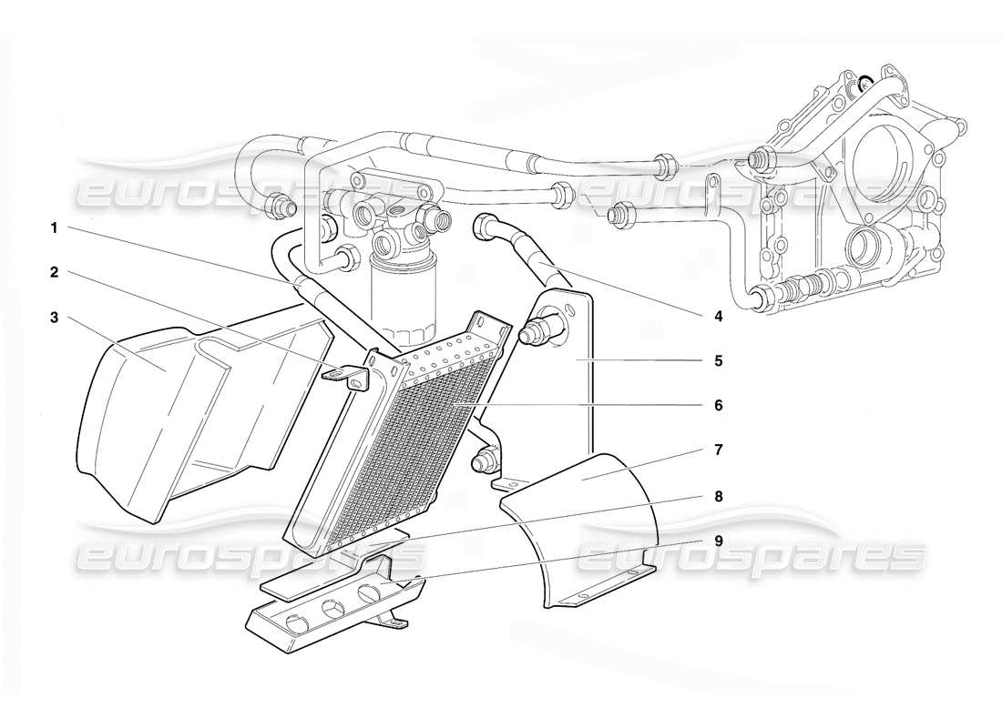lamborghini diablo vt (1994) diagrama de piezas del sistema de aceite del motor (válido para la versión rh d. - abril 1994)