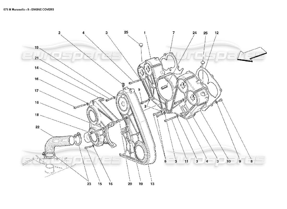 ferrari 575m maranello cubiertas del motor diagrama de piezas