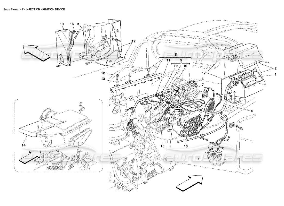 ferrari enzo dispositivo de encendido por inyección diagrama de piezas