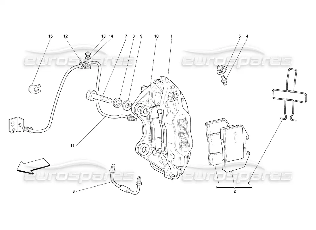 ferrari 456 m gt/m gta pinza para freno trasero diagrama de piezas