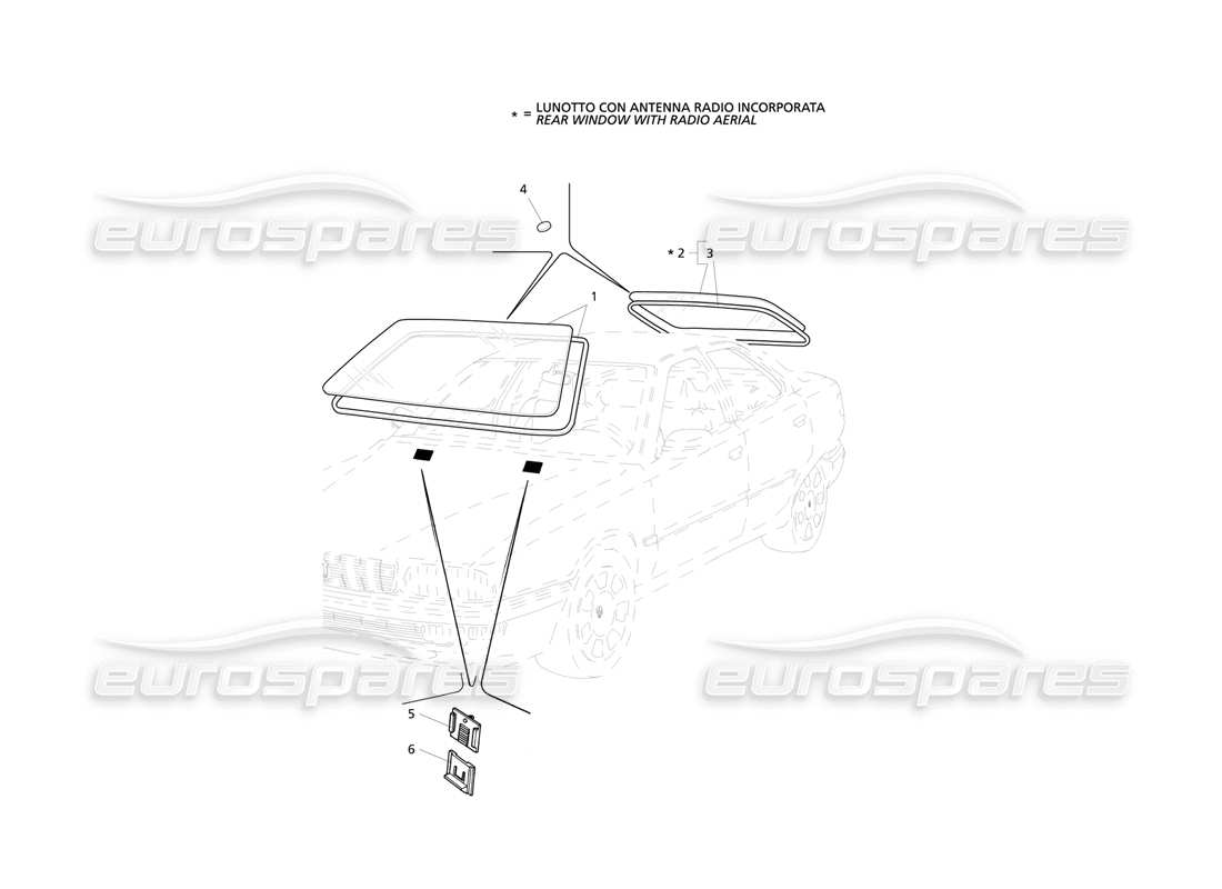 maserati qtp v8 evoluzione ventanas fijas diagrama de piezas