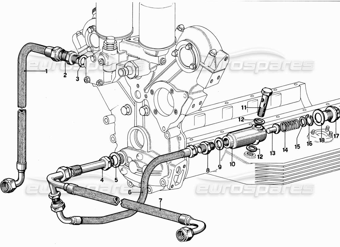 ferrari 365 gt 2+2 (mechanical) válvula de presión de aceite diagrama de piezas