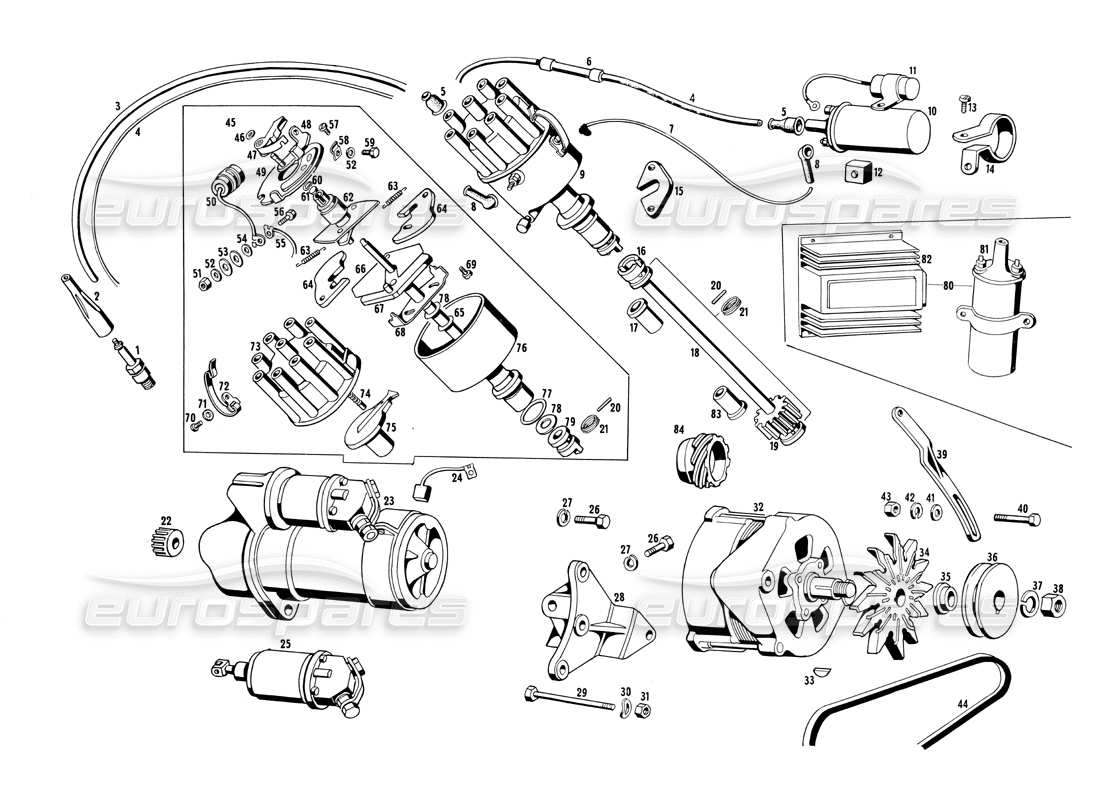 maserati ghibli 4.7 / 4.9 diagrama de piezas de equipos eléctricos