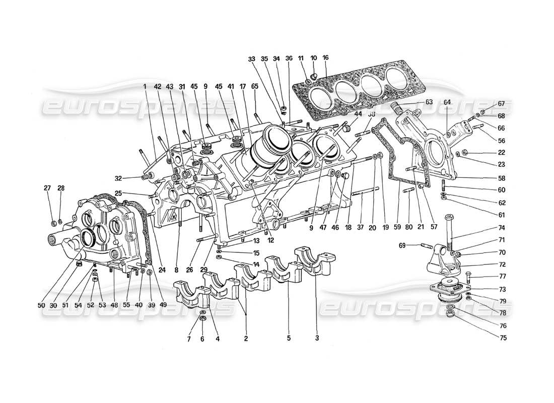 ferrari 288 gto crankcase diagrama de piezas