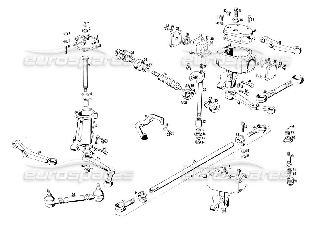 maserati ghibli 4.7 / 4.9 tirantes diagrama de piezas