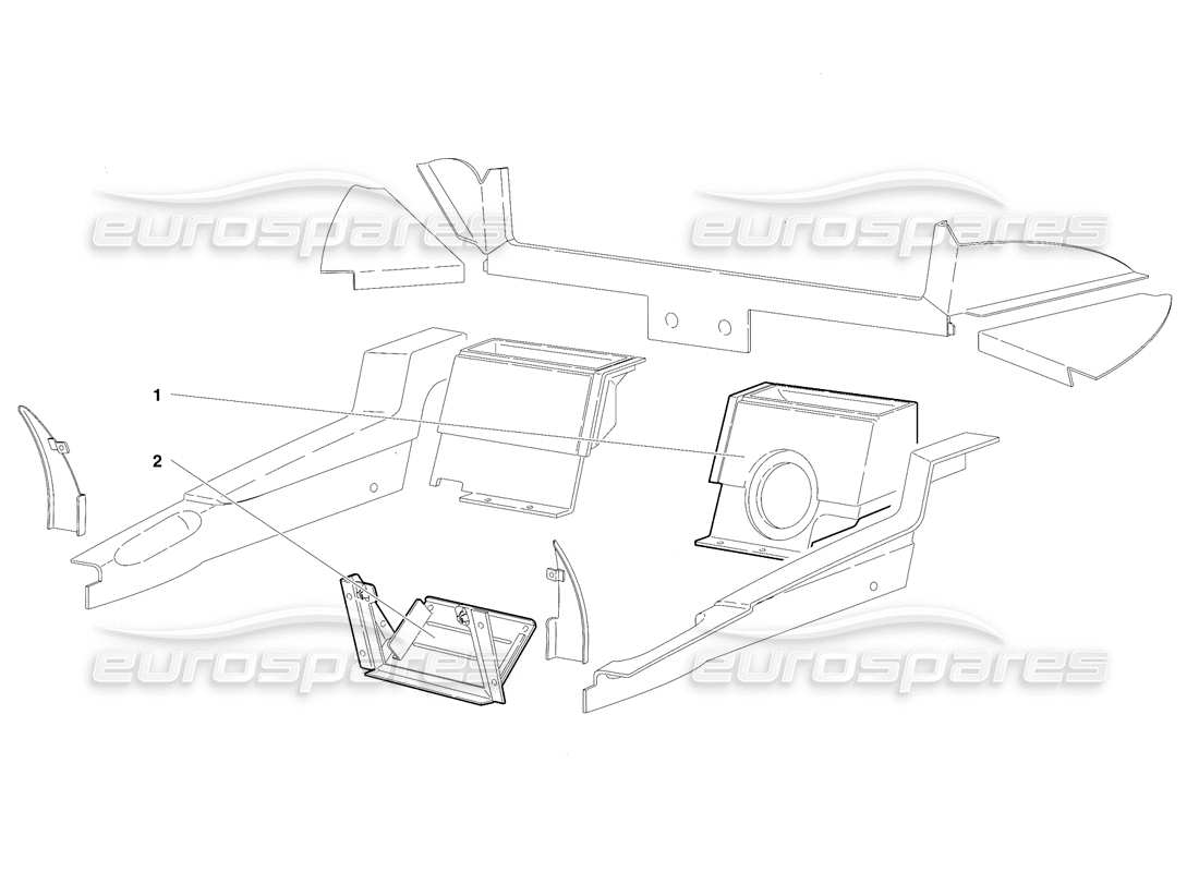 lamborghini diablo vt (1994) diagrama de piezas del revestimiento del compartimiento de pasajeros (válido para la versión rh d. - abril 1994)