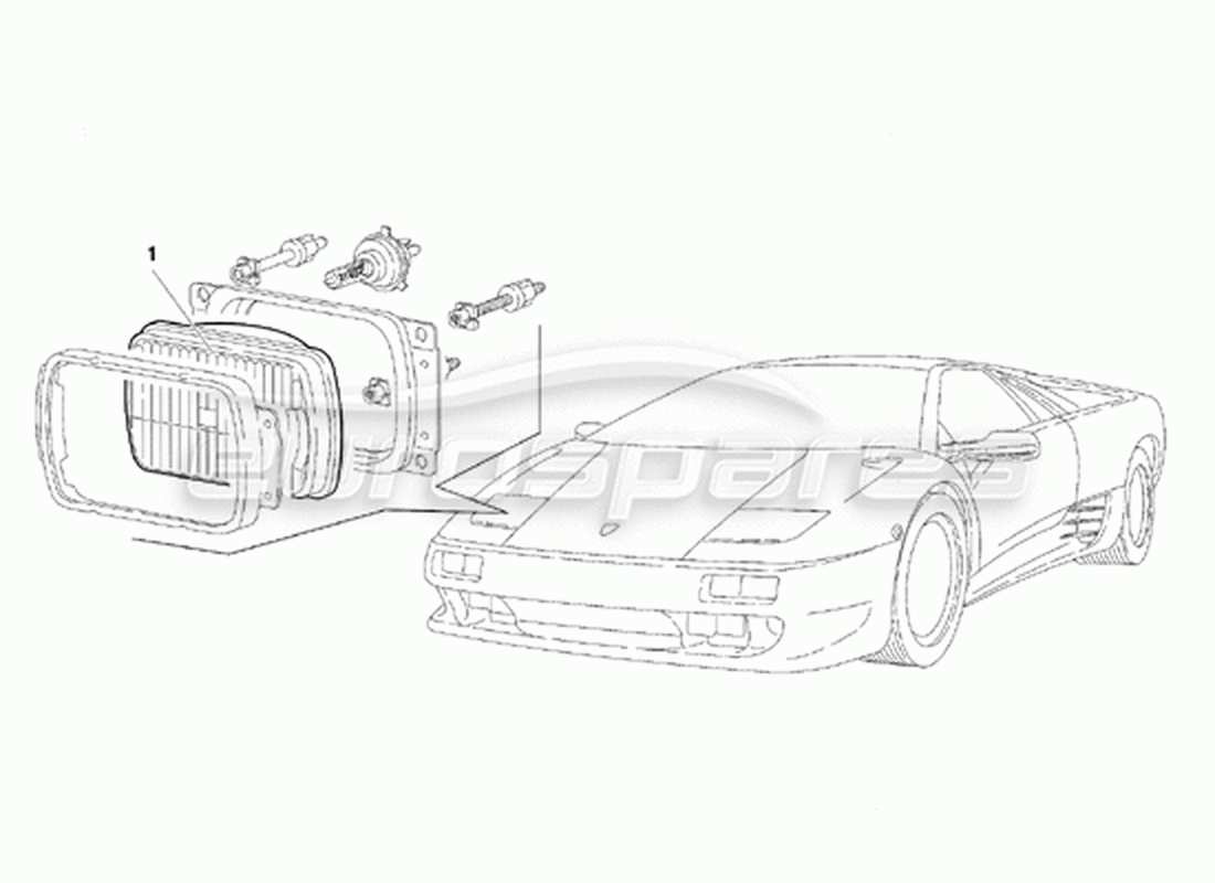 lamborghini diablo vt (1994) diagrama de piezas de luces (válido para la versión japonesa: 1994 de abril)