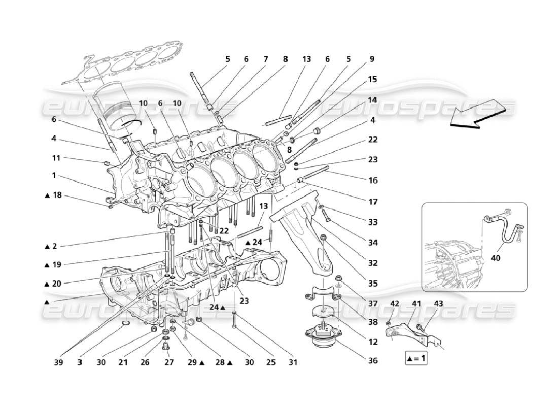 maserati qtp. (2006) 4.2 diagrama de piezas del carter