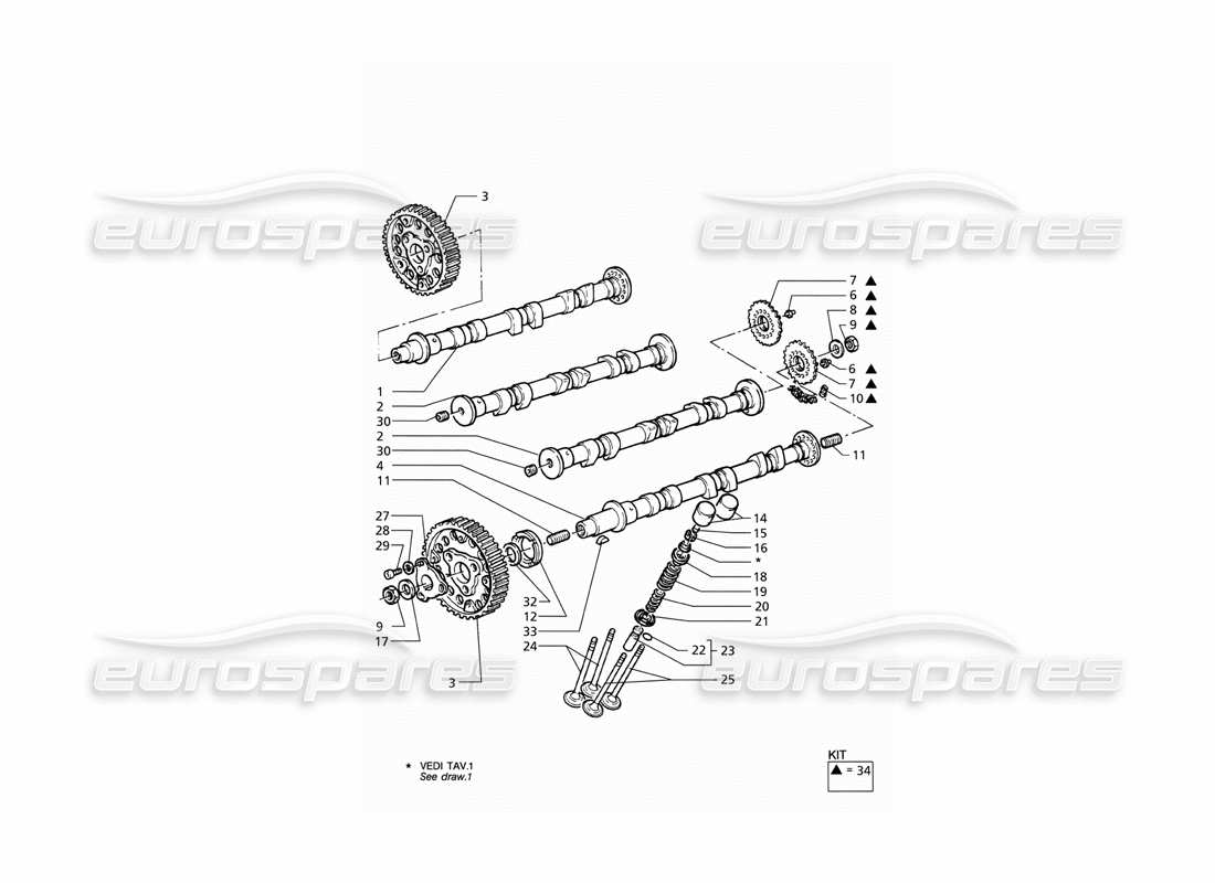 maserati qtp v6 (1996) momento diagrama de piezas