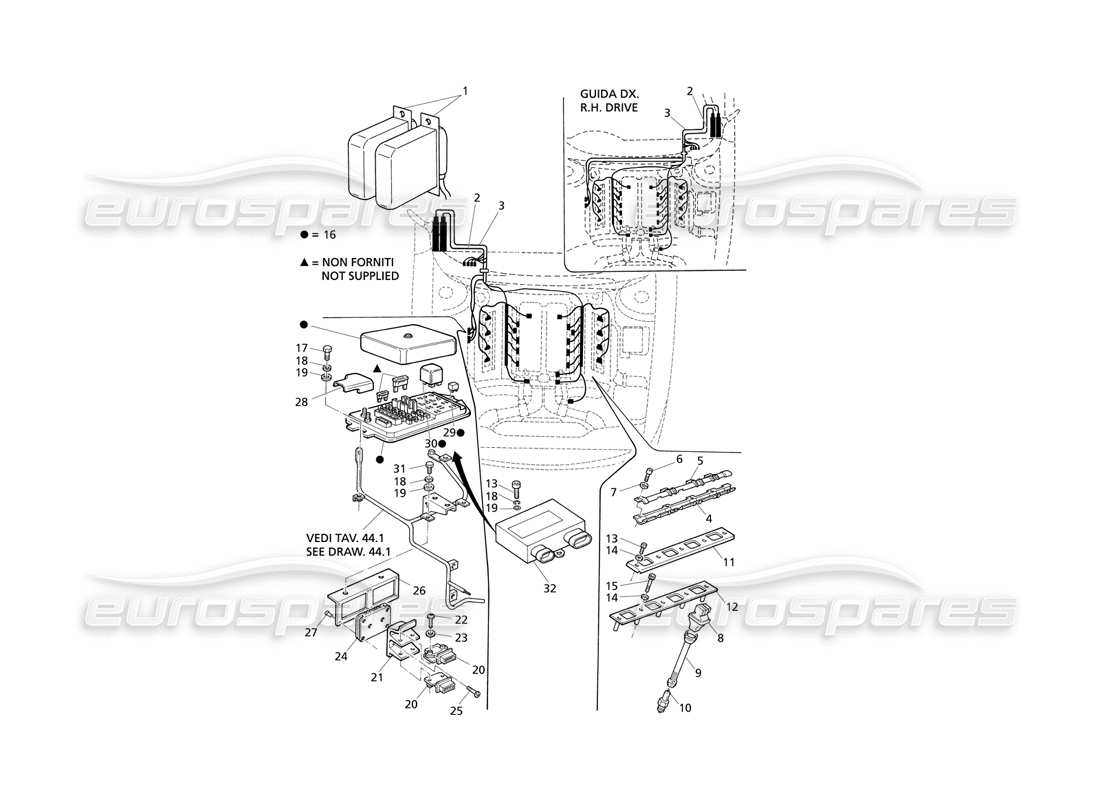 maserati qtp v8 evoluzione sistema de encendido diagrama de piezas