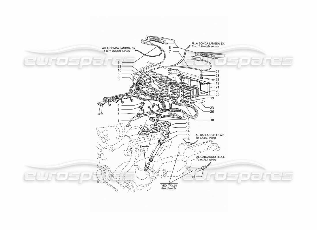 maserati ghibli 2.8 (abs) sincronización del sistema de encendido diagrama de piezas