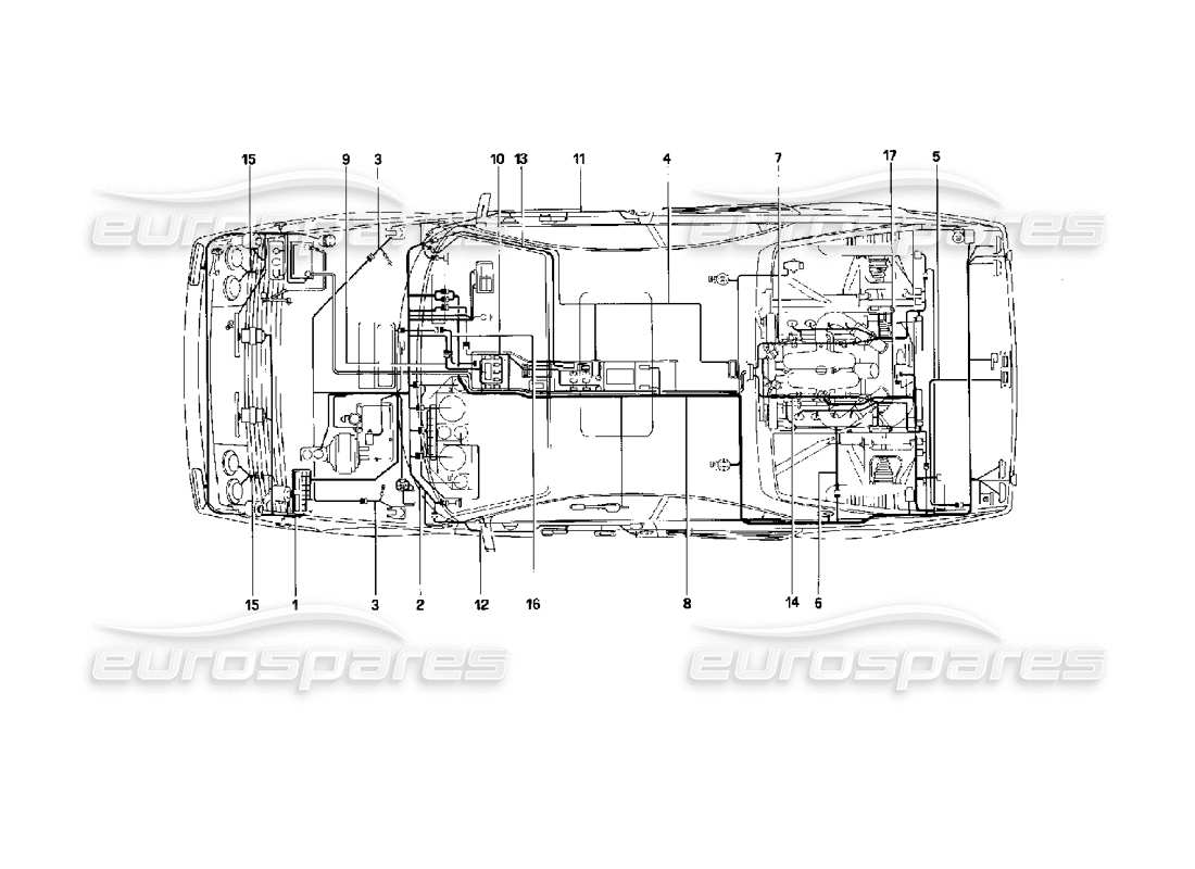 ferrari mondial 3.4 t coupe/cabrio sistema electrico diagrama de piezas