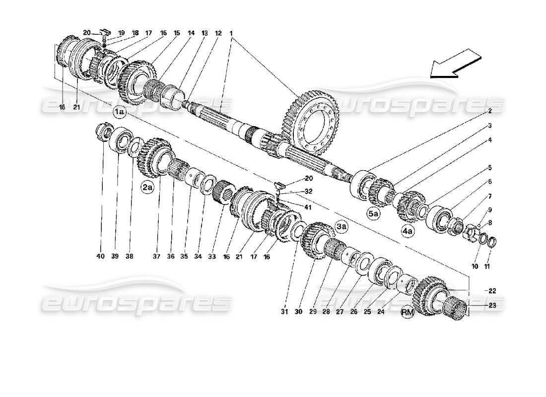 ferrari mondial 3.4 t coupe/cabrio engranajes del eje de colocación diagrama de piezas