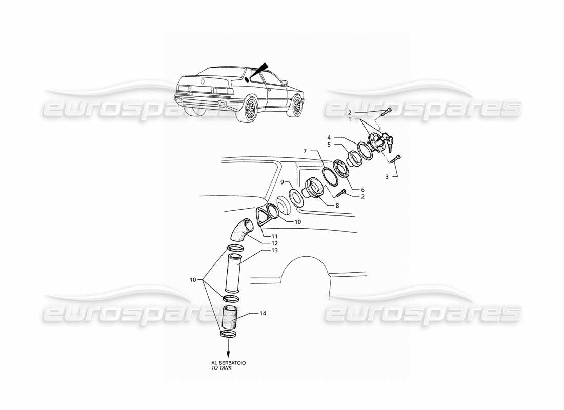 maserati ghibli 2.0 cup diagrama de piezas del llenador de combustible