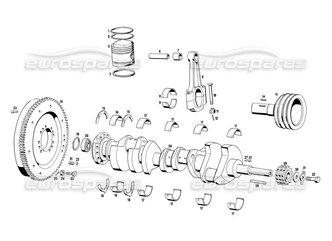 maserati ghibli 4.7 / 4.9 partes móviles diagrama de piezas