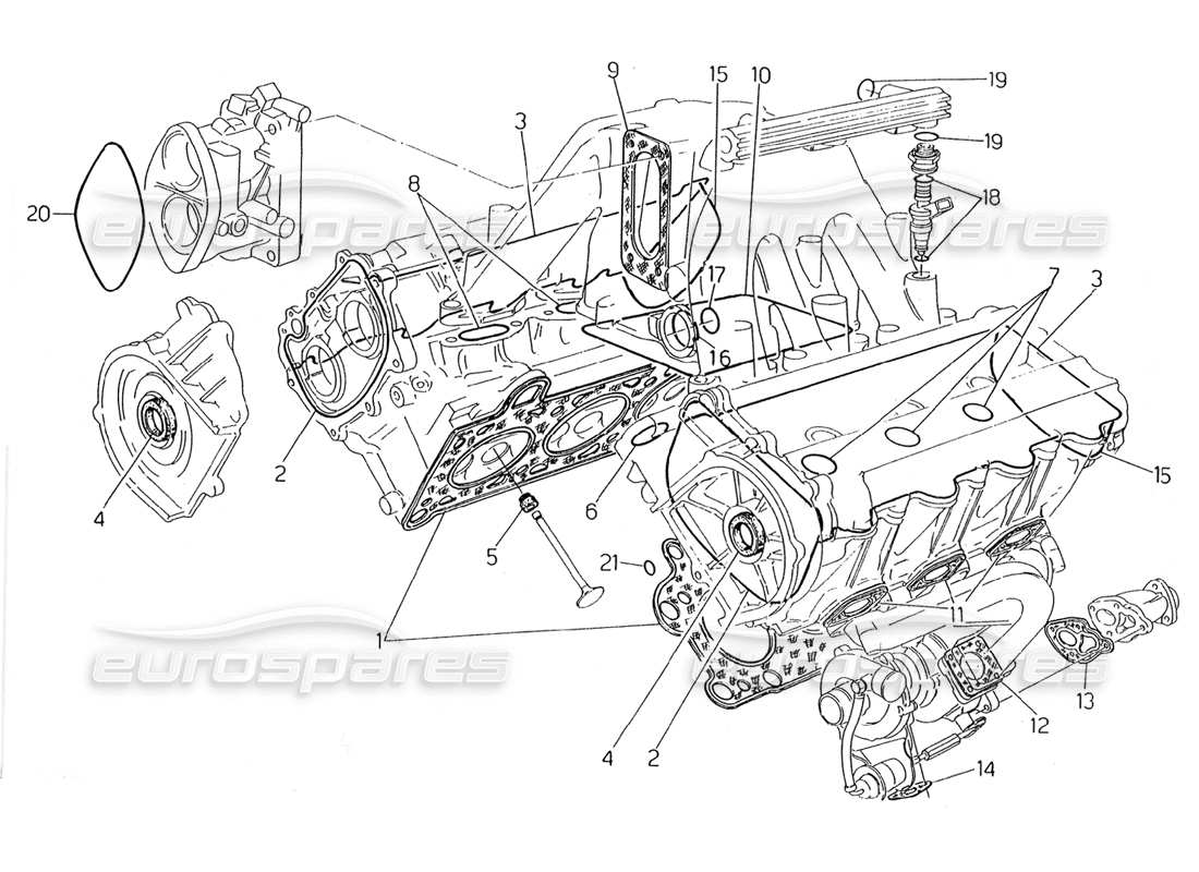 maserati 2.24v juego de juntas y gomas de culatas diagrama de piezas