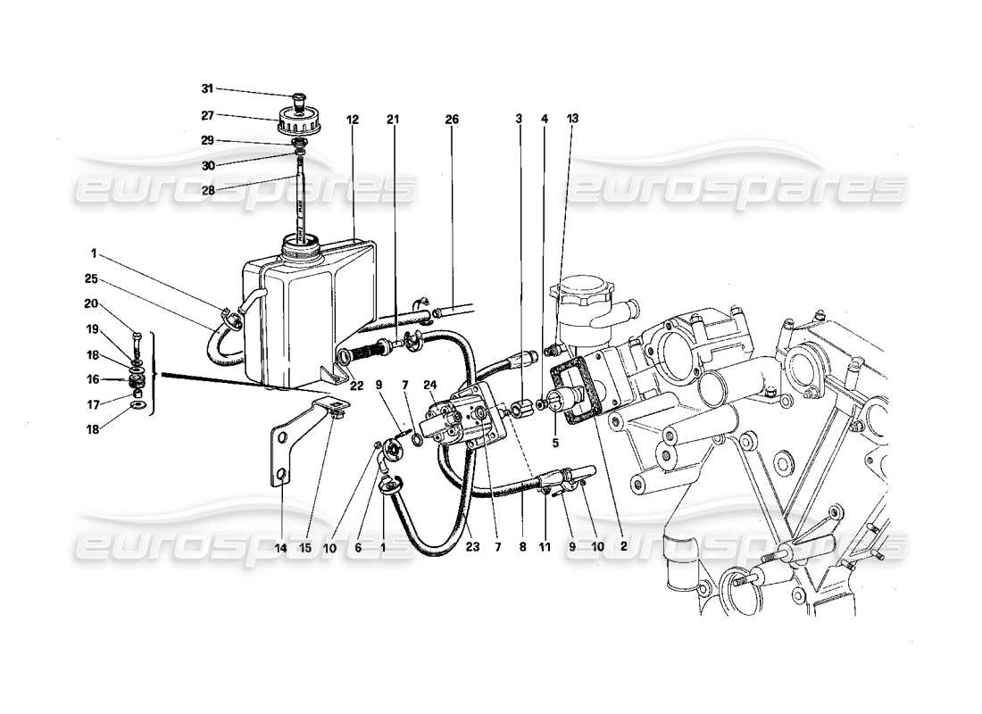 ferrari 412 (mechanical) suspensión trasera: tanque de aceite y bomba de aceite diagrama de piezas