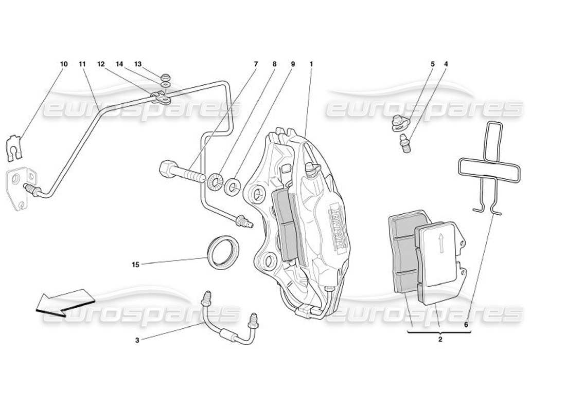 ferrari 575 superamerica diagrama de piezas de la pinza del freno trasero