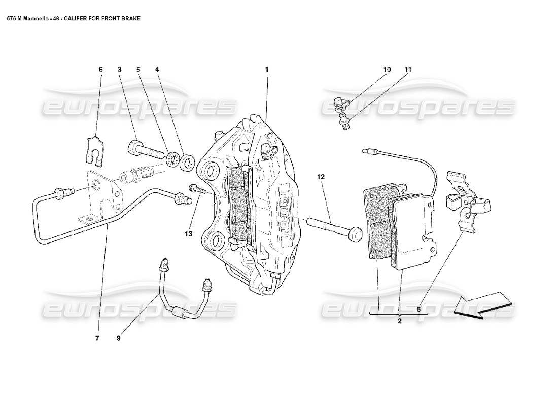 ferrari 575m maranello diagrama de piezas de la pinza del freno delantero