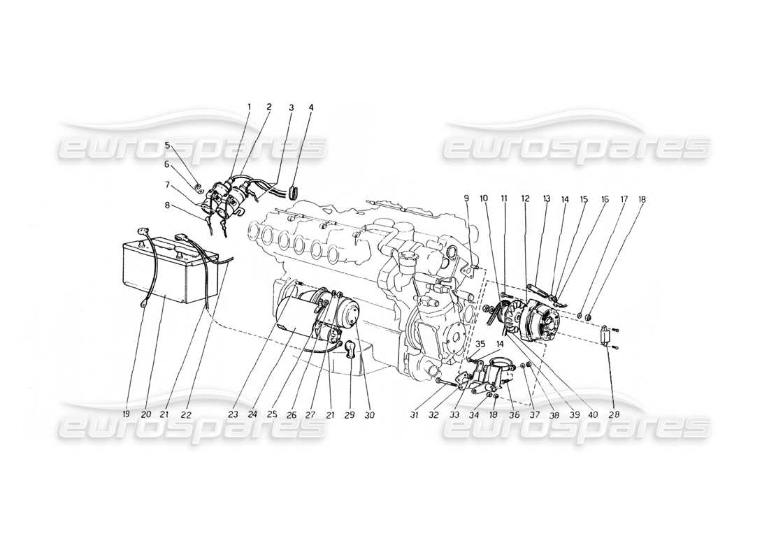ferrari 400 gt (mechanical) diagrama de piezas del generador de corriente y del motor de arranque