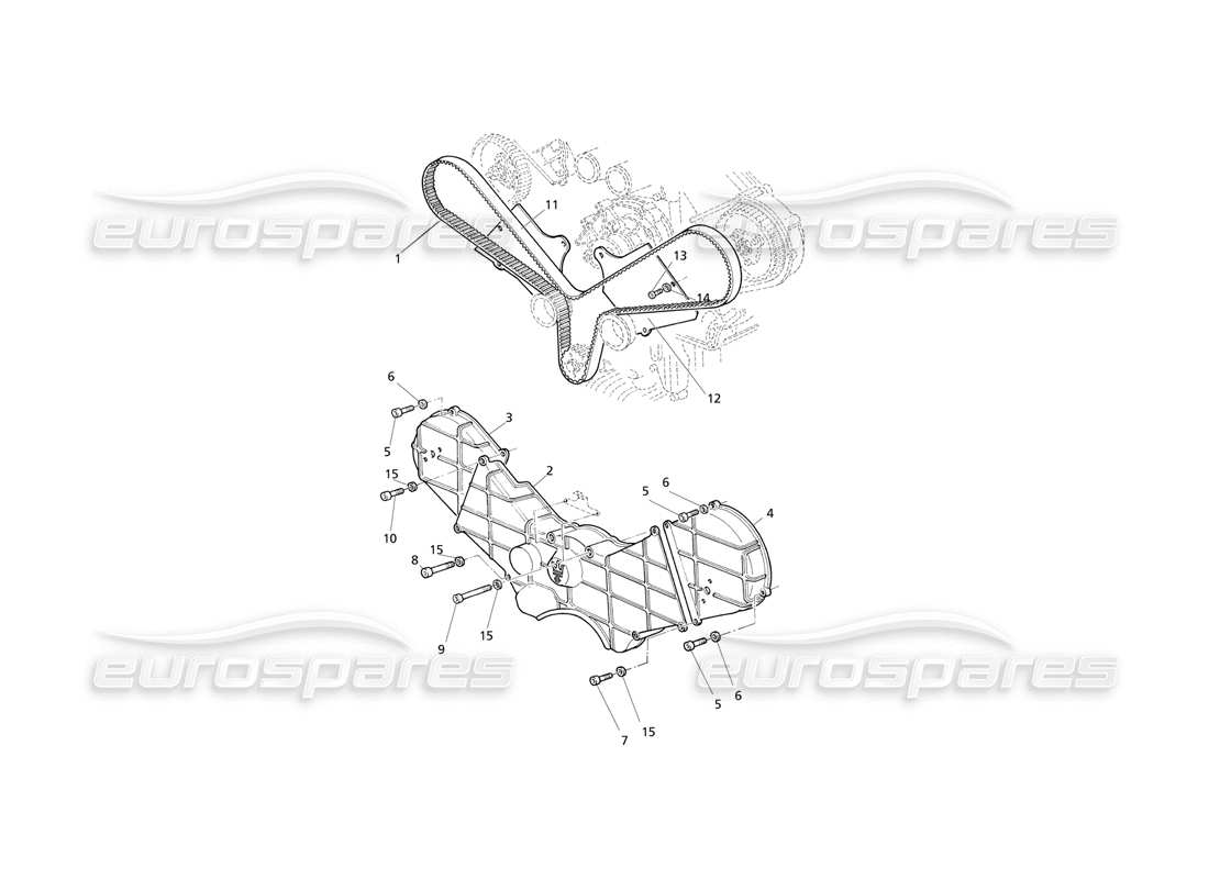 maserati qtp v8 evoluzione comando de sincronización y diagrama de piezas de cubiertas