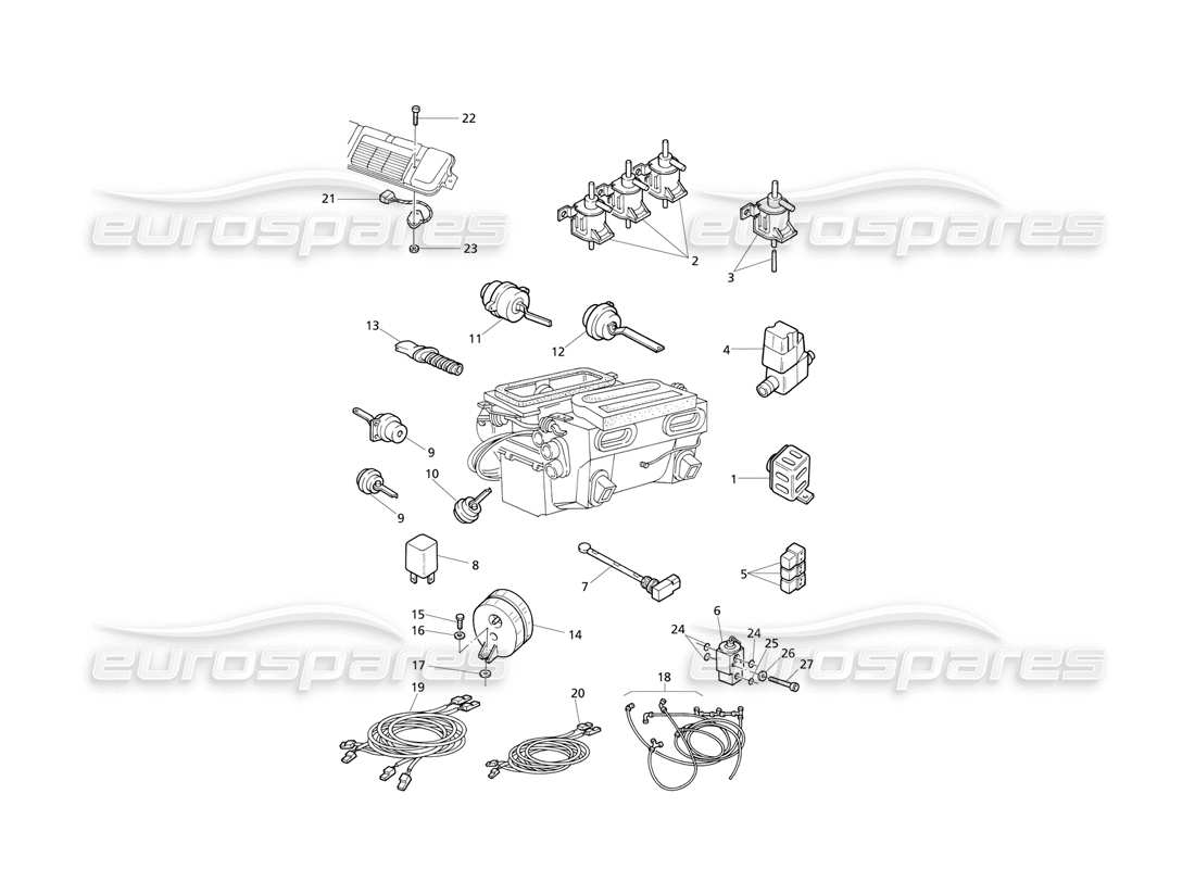 maserati qtp v6 evoluzione conjunto de aire acondicionado automático diagrama de piezas