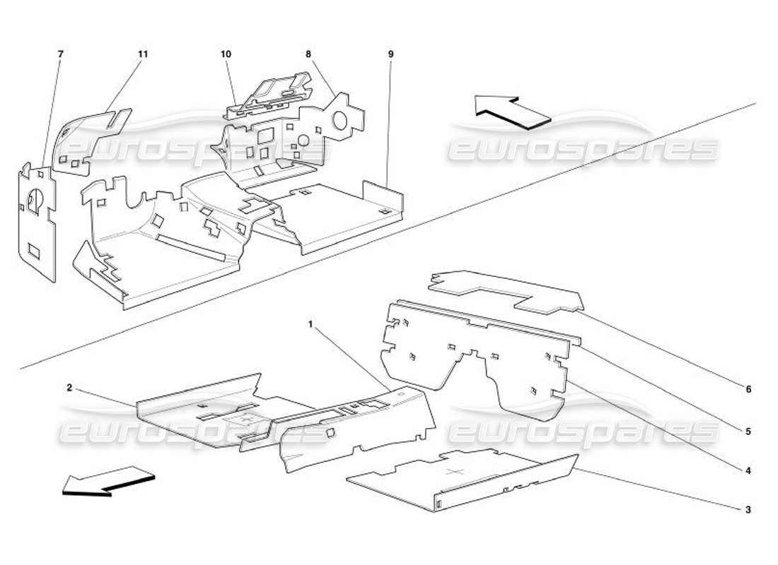 ferrari 575 superamerica aislamientos del compartimiento de pasajeros -no para gd- esquema de piezas