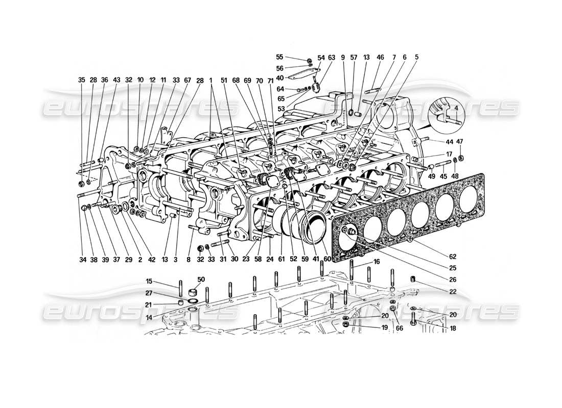 ferrari 512 bbi crankcase diagrama de piezas