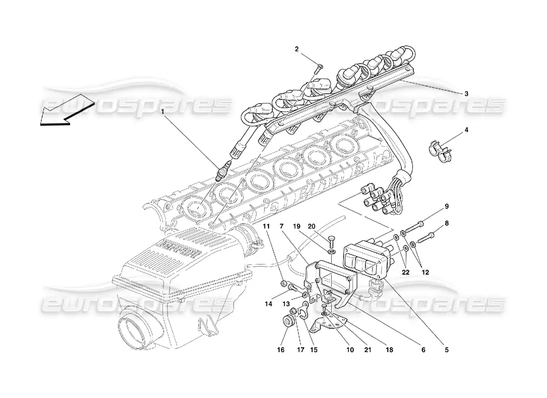 ferrari 456 m gt/m gta dispositivo de encendido diagrama de piezas
