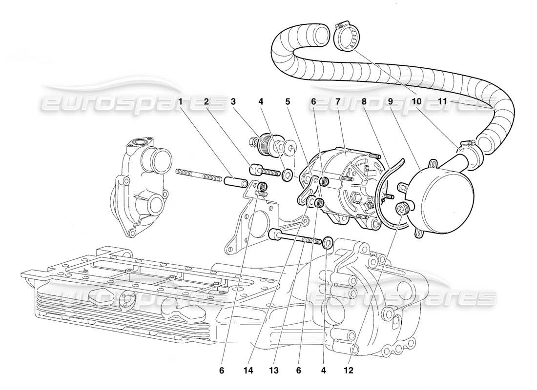 lamborghini diablo vt (1994) alternador diagrama de piezas