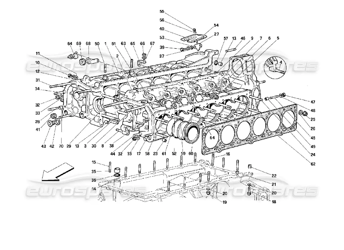 ferrari 512 m crankcase diagrama de piezas