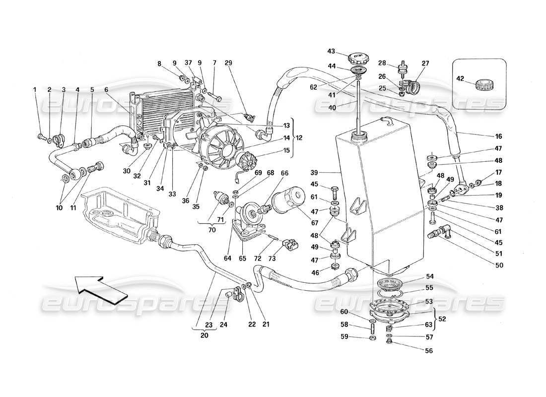 ferrari 348 (1993) tb / ts diagrama de piezas del sistema de lubricación