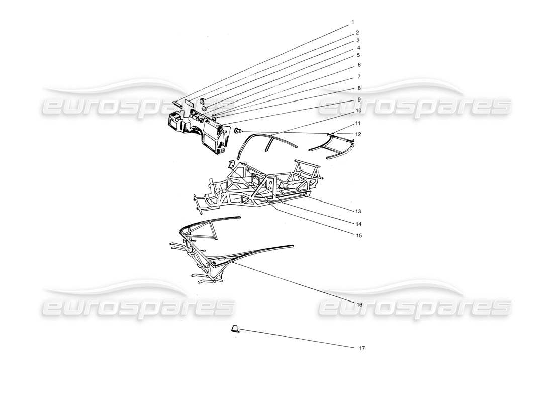 ferrari 365 gtb4 daytona (coachwork) estructura diagrama de piezas
