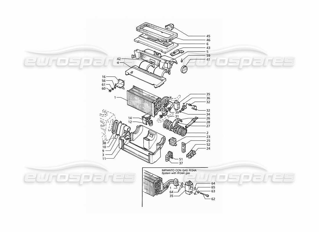 maserati ghibli 2.8 (abs) diagrama de piezas del conjunto del aire acondicionado automático (transmisión izquierda)