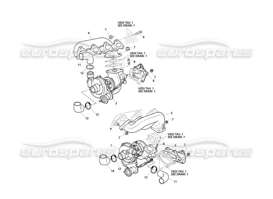 maserati qtp v8 evoluzione diagrama de piezas de turbosopladores y colectores de escape