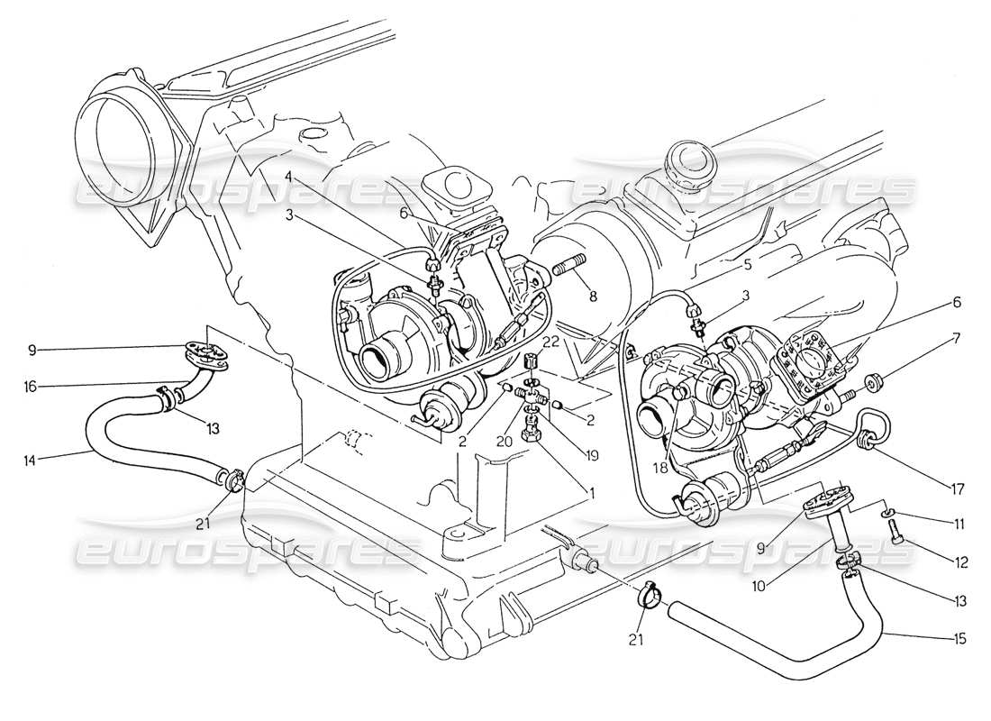 maserati karif 2.8 turbosopladores diagrama de piezas