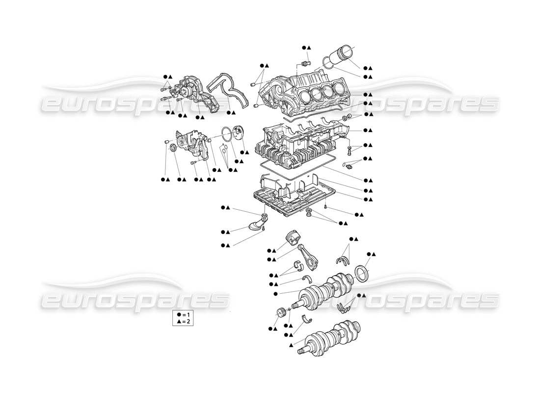 maserati qtp v8 evoluzione motor parcial diagrama de piezas