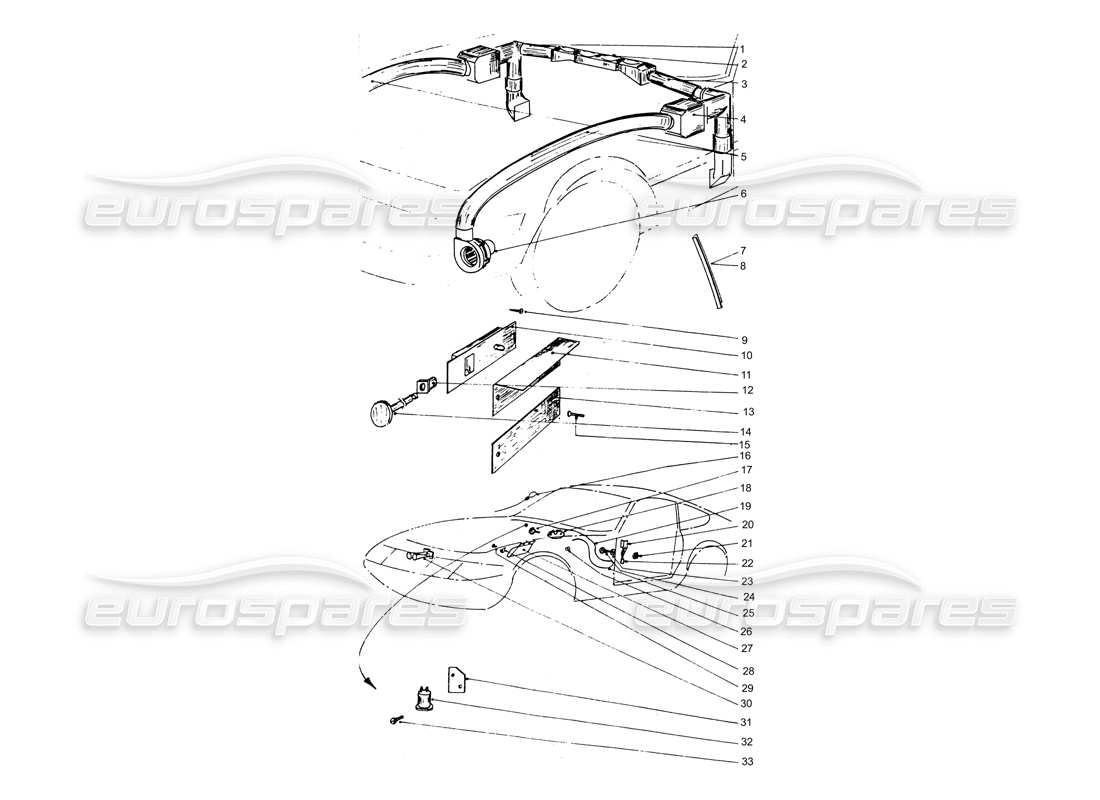 ferrari 365 gtb4 daytona (coachwork) diagrama de piezas de la matriz del calentador y los motores