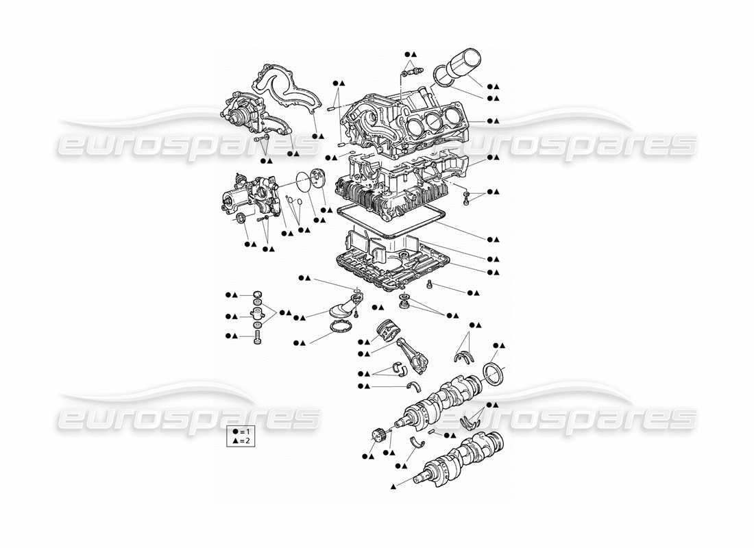 maserati qtp v6 evoluzione motor parcial diagrama de piezas