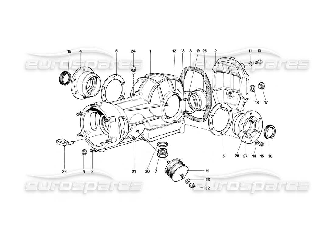 ferrari 400i (1983 mechanical) vivienda diferencial diagrama de piezas