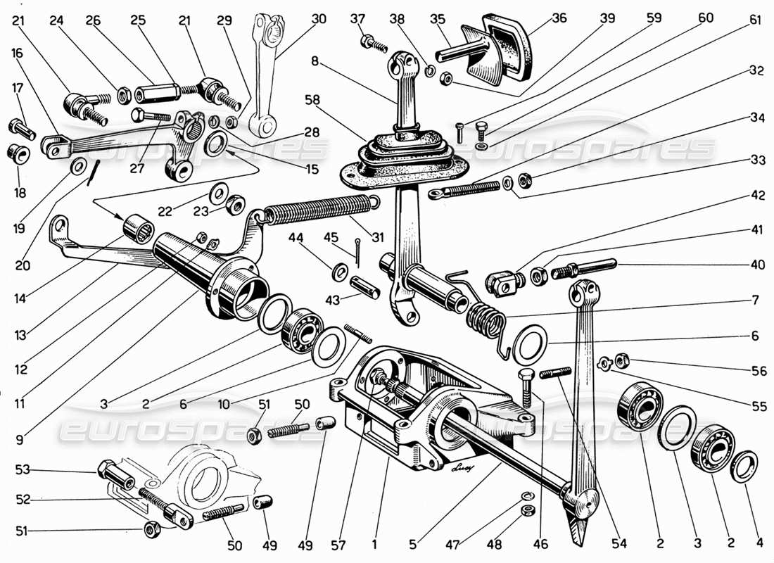 ferrari 330 gt 2+2 pedalera diagrama de piezas
