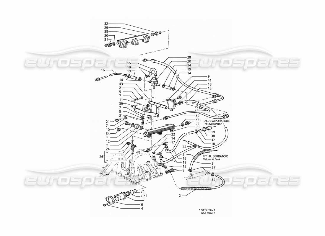 maserati ghibli 2.8 (abs) accesorios del sistema de inyección diagrama de piezas