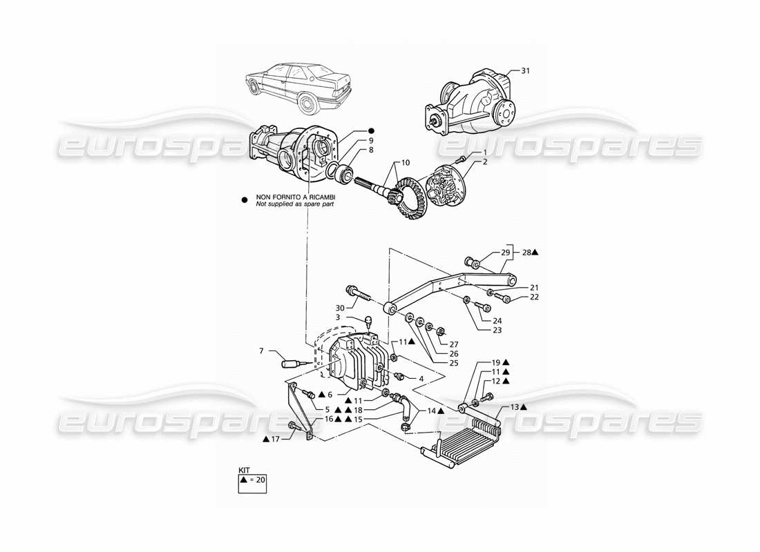 maserati ghibli 2.8 (abs) diferencial con radiador diagrama de piezas