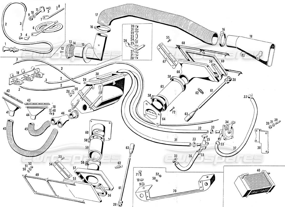 maserati mistral 3.7 diagrama de piezas del sistema de calefacción y refrigeración