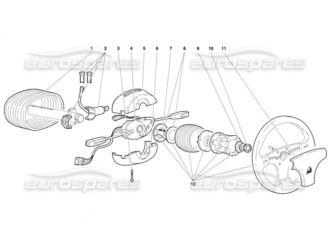 lamborghini diablo vt (1994) direccion diagrama de piezas