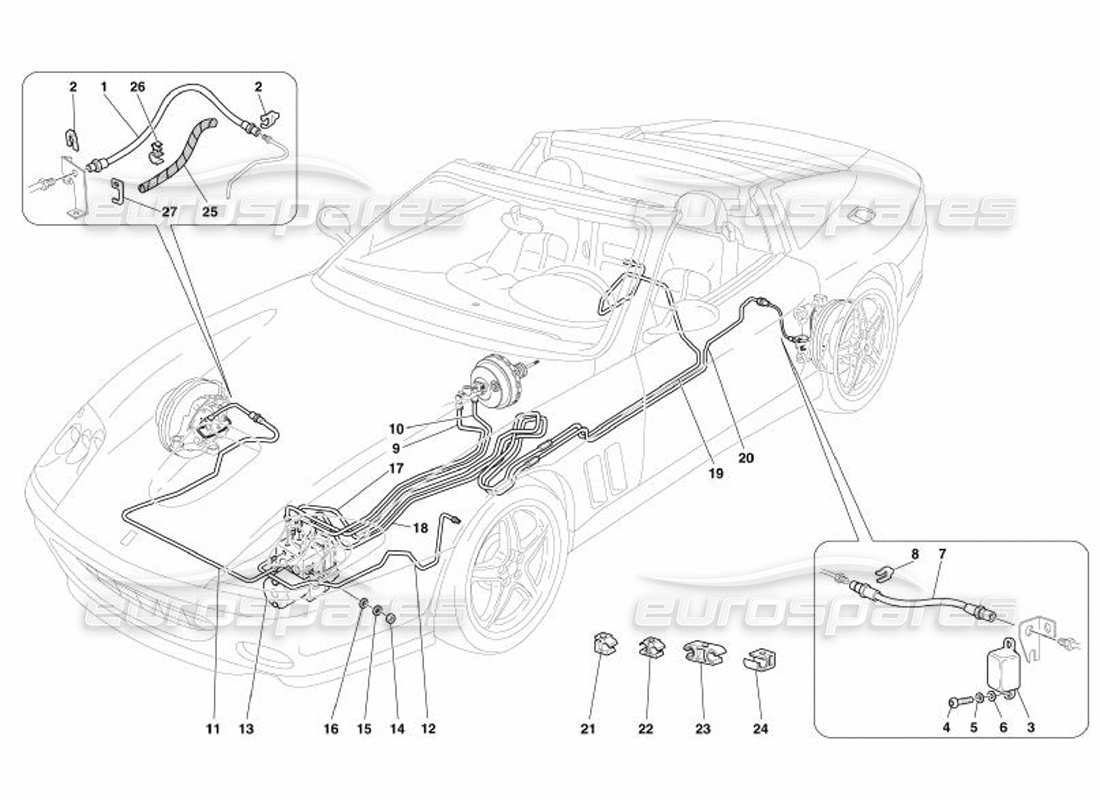 ferrari 575 superamerica sistema de frenos -no para gd- diagrama de piezas