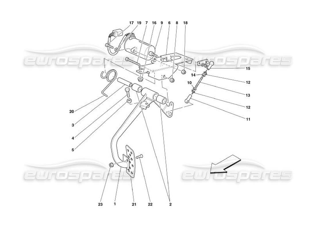 ferrari 575 superamerica diagrama de piezas del pedal del acelerador electrónico