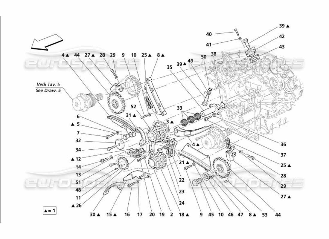 maserati 4200 spyder (2005) sincronización - controles diagrama de piezas